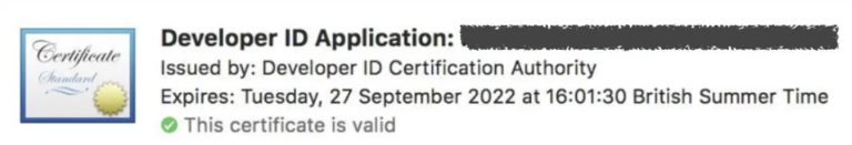 Developer Id Application Certificate